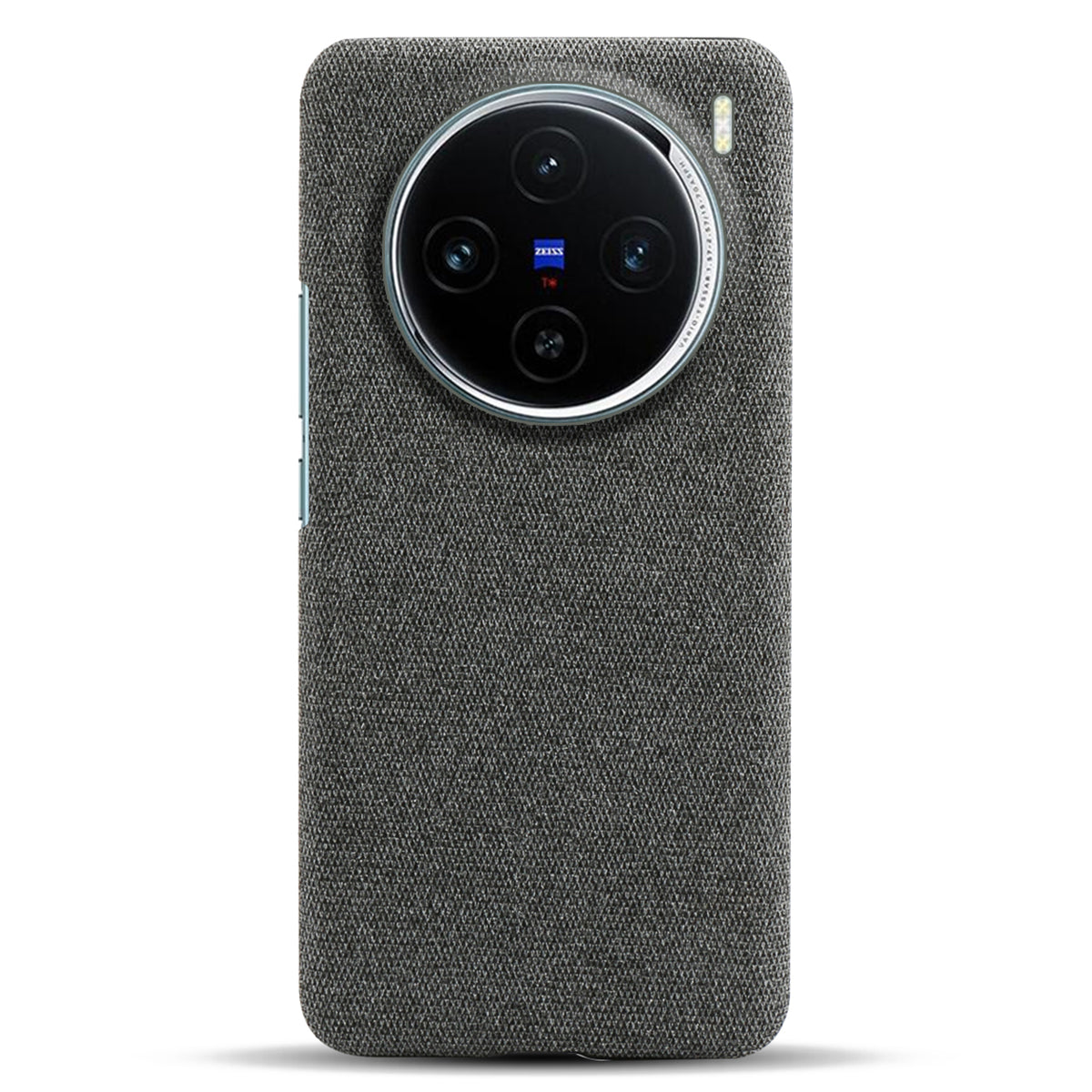 For vivo X100 5G Phone Case Cloth Texture Anti-slip Cover Solid Color - Grey