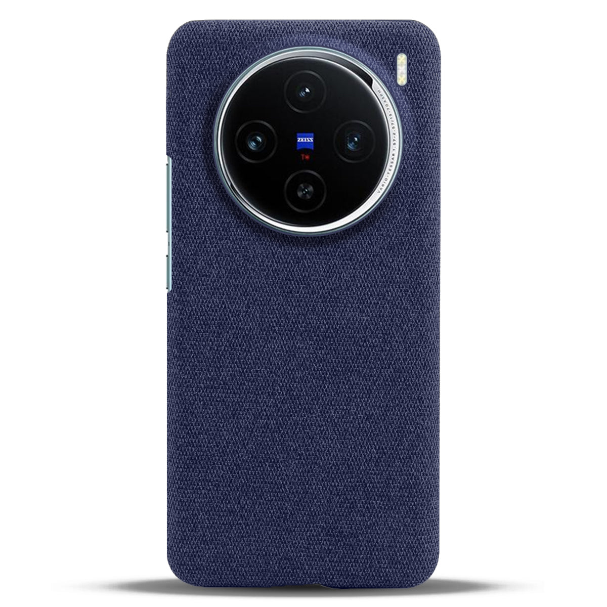 For vivo X100 5G Phone Case Cloth Texture Anti-slip Cover Solid Color - Blue