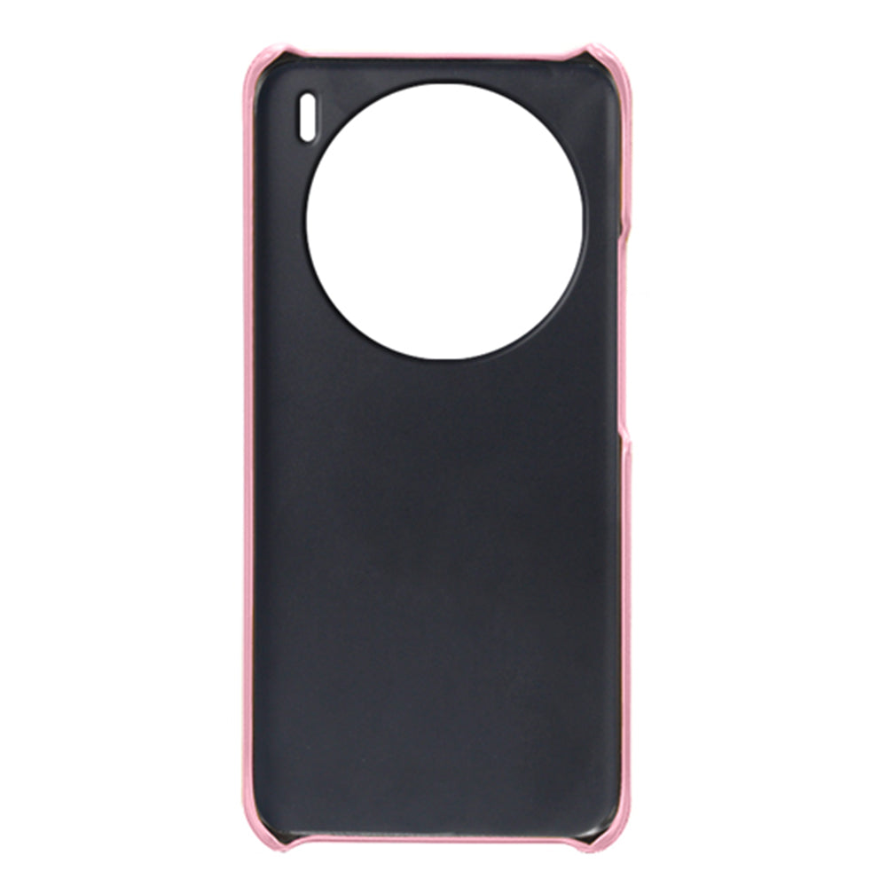 For vivo X100 5G Phone Case PU Leather Coated PC Back Cover Calf Texture - Rose Gold