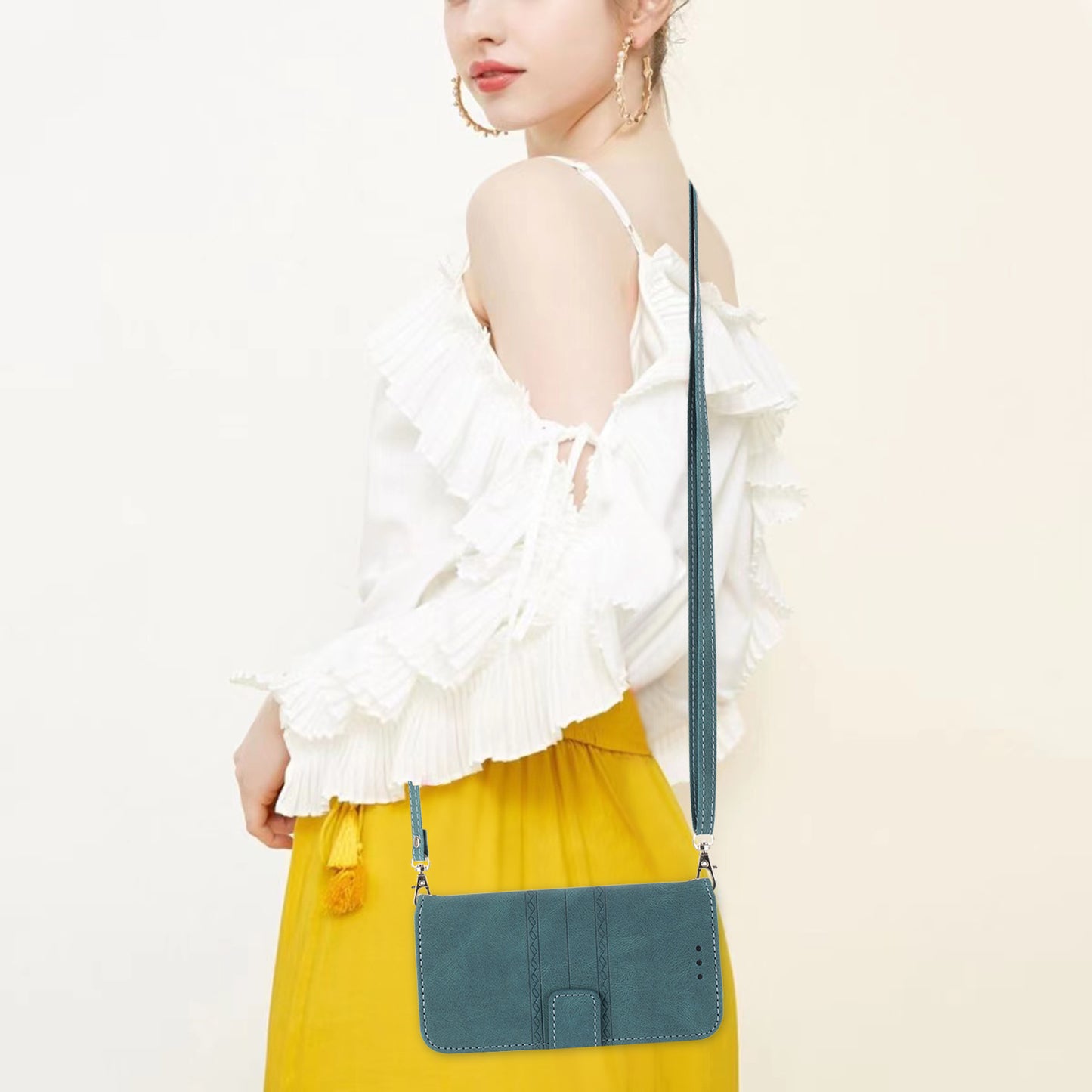 For Xiaomi Redmi Note 13 Pro+ 5G Case Soft PU Leather+TPU Imprinted Phone Cover - Blackish Green