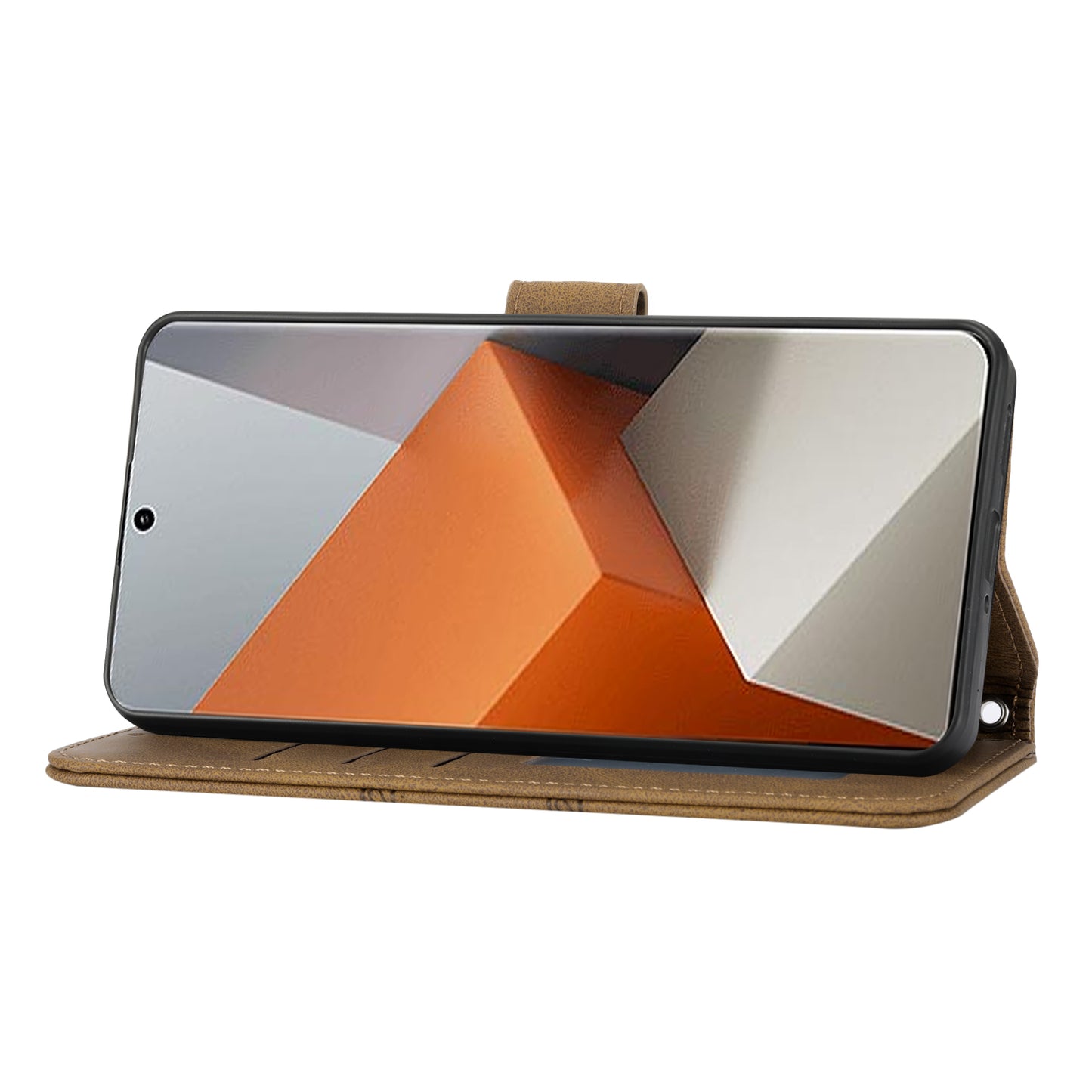 For Xiaomi Redmi Note 13 Pro+ 5G Case Soft PU Leather+TPU Imprinted Phone Cover - Brown