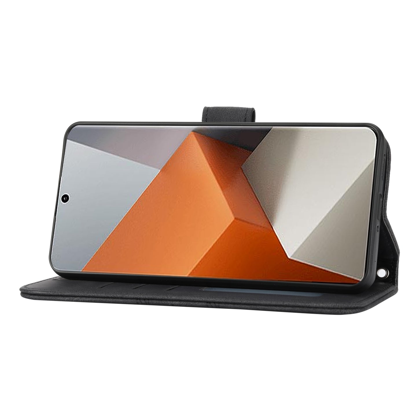 For Xiaomi Redmi Note 13 Pro+ 5G Case Soft PU Leather+TPU Imprinted Phone Cover - Black