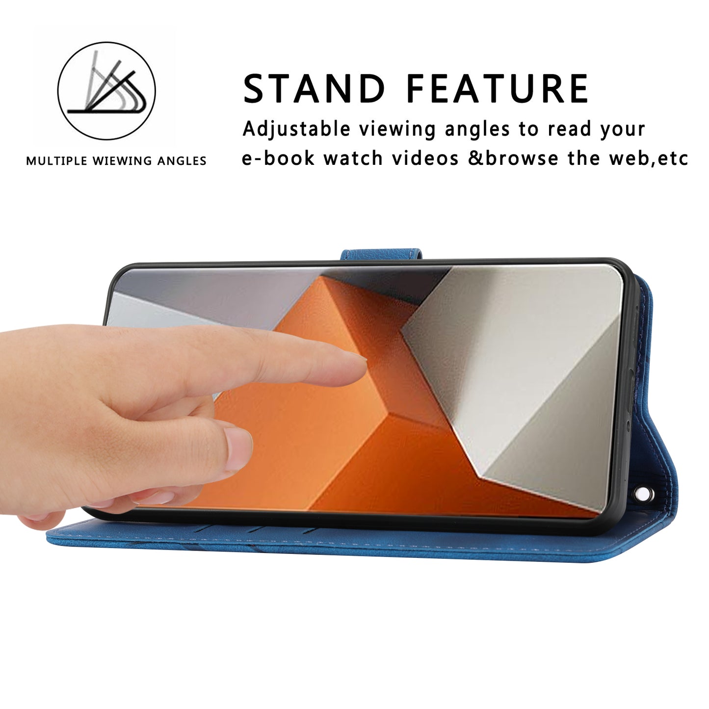 For Xiaomi Redmi Note 13 Pro+ 5G Case Imprinted Line Card Slots Shockproof Phone Cover - Blue