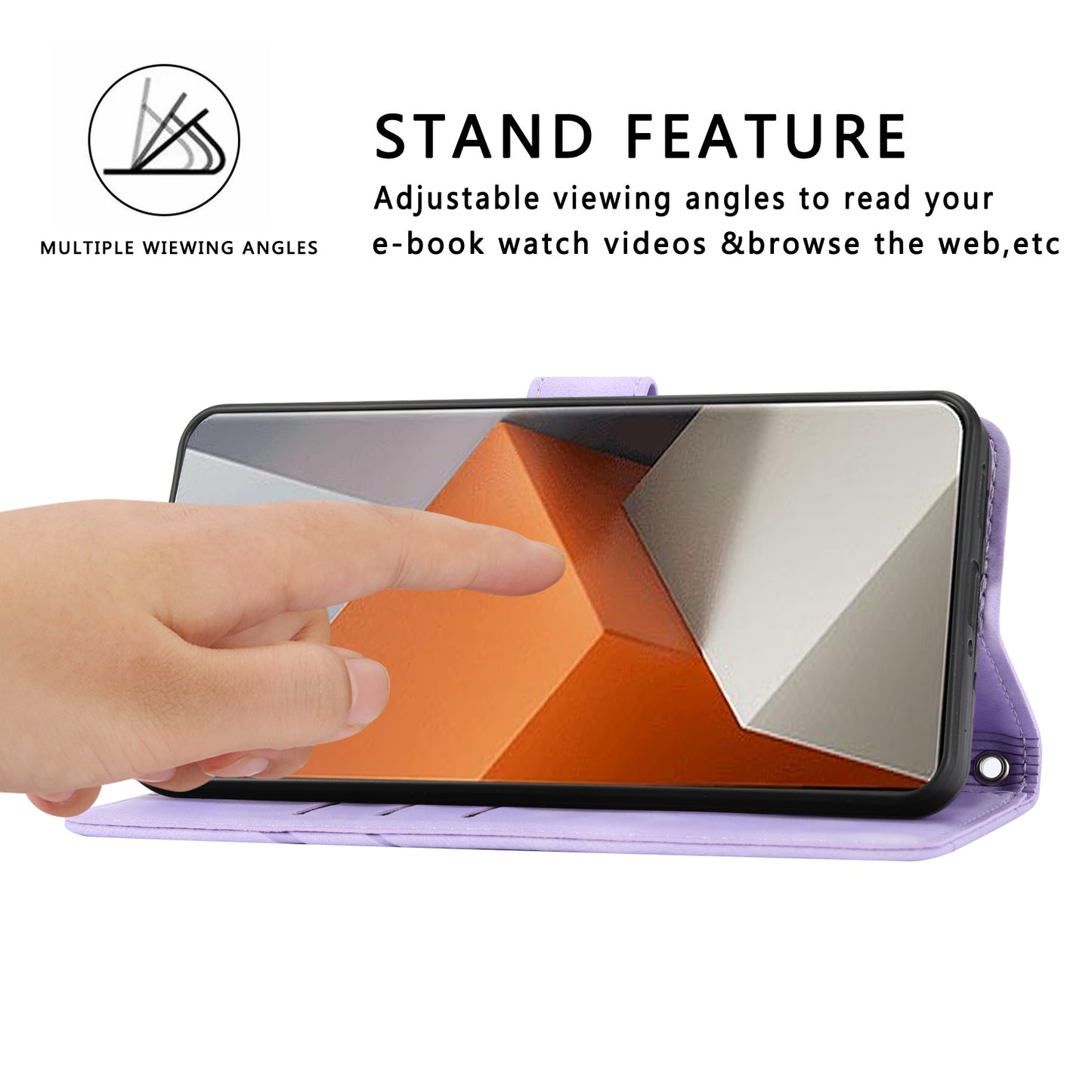 For Xiaomi Redmi Note 13 Pro+ 5G Case Imprinted Line Card Slots Shockproof Phone Cover - Purple