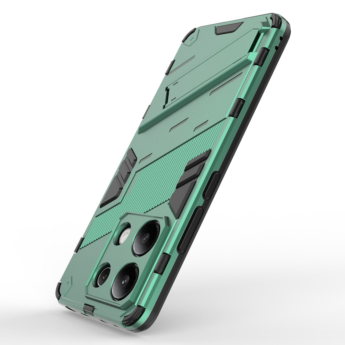 For Xiaomi Redmi Note 13 4G Phone Case Kickstand PC+TPU Drop-proof Back Shell - Green