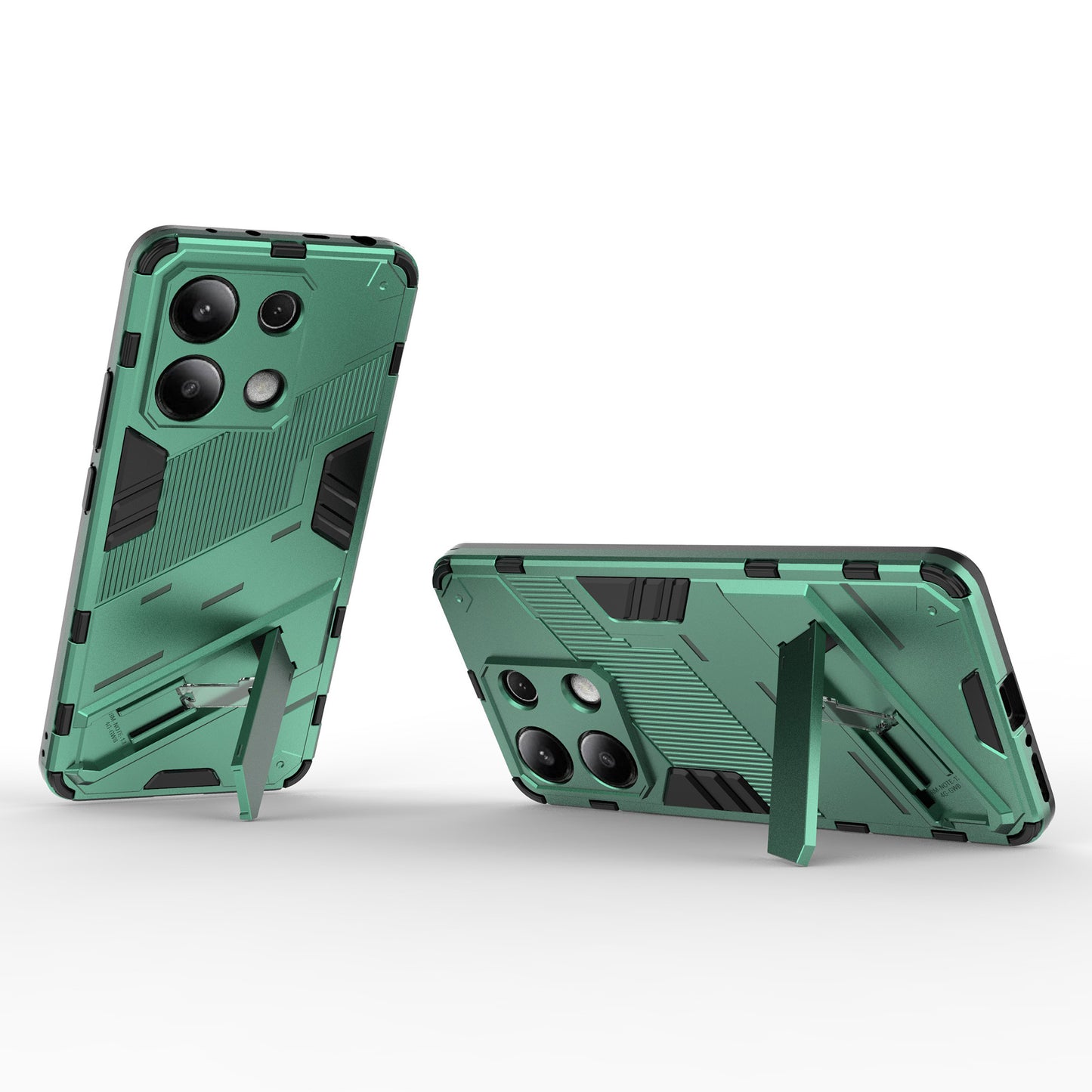 For Xiaomi Redmi Note 13 4G Phone Case Kickstand PC+TPU Drop-proof Back Shell - Green