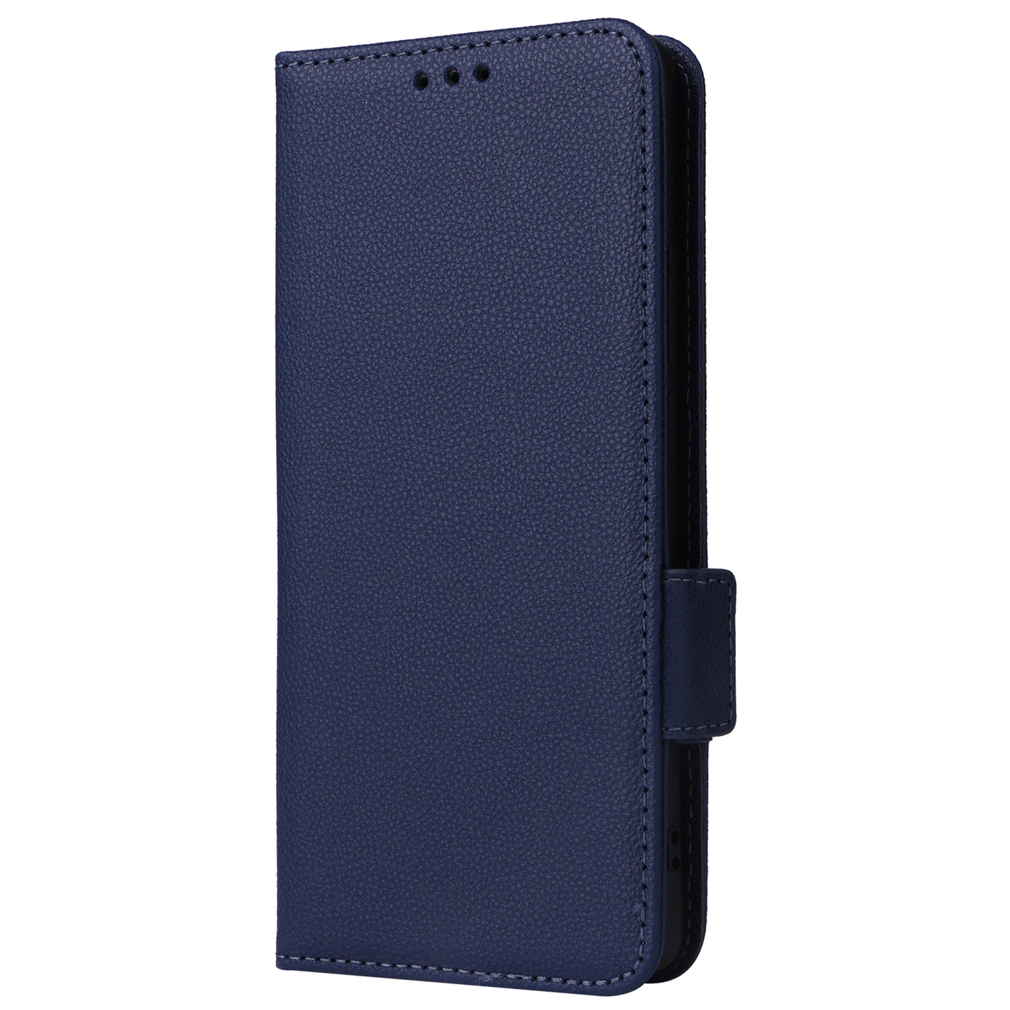For vivo X100 Pro 5G Case Card Slots Shockproof Phone Cover with Litchi Texture - Dark Blue