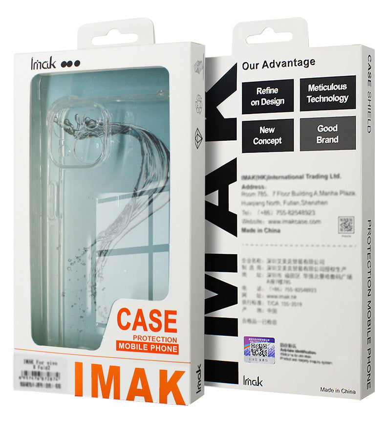 IMAK For Xiaomi Redmi Note 13 5G Case Drop-resistant TPU Phone Protective Cover - Transparent Black