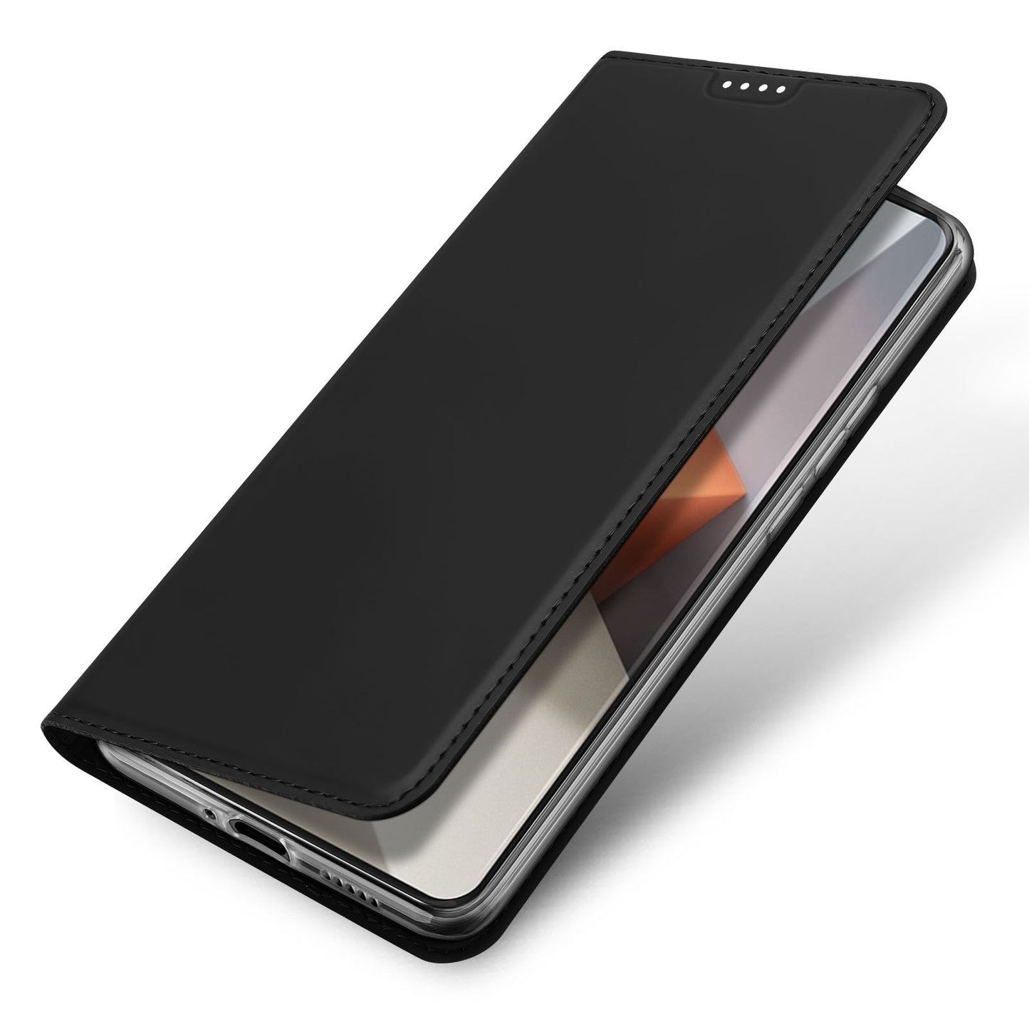 DUX DUCIS Skin Pro Series For Xiaomi Redmi Note 13 Pro+ 5G Magnetic Phone Case Leather Card Slot Cover - Black