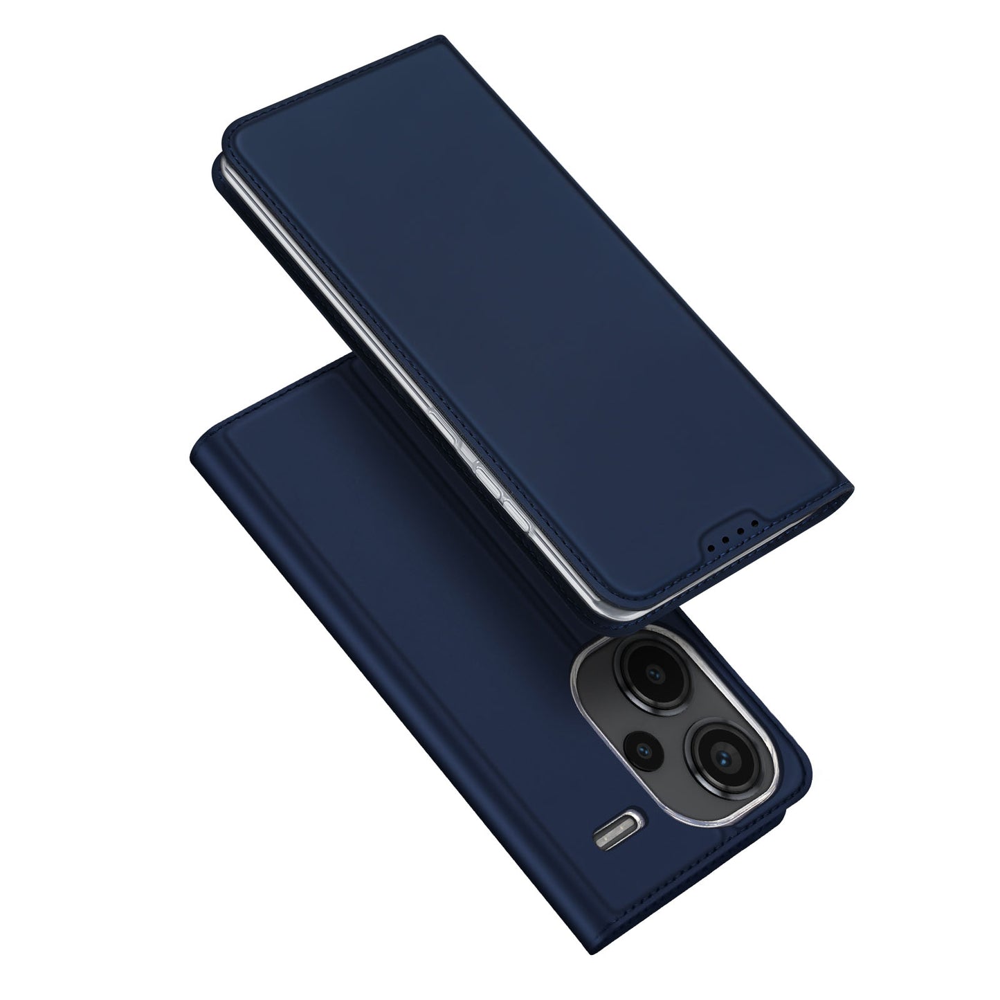 DUX DUCIS Skin Pro Series For Xiaomi Redmi Note 13 Pro+ 5G Magnetic Phone Case Leather Card Slot Cover - Blue