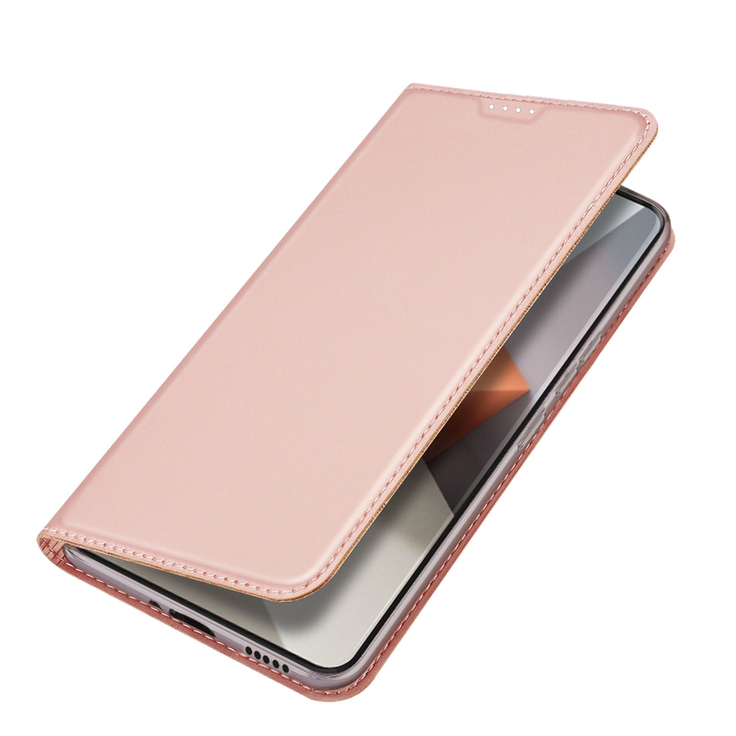 DUX DUCIS Skin Pro Series For Xiaomi Redmi Note 13 Pro+ 5G Magnetic Phone Case Leather Card Slot Cover - Pink