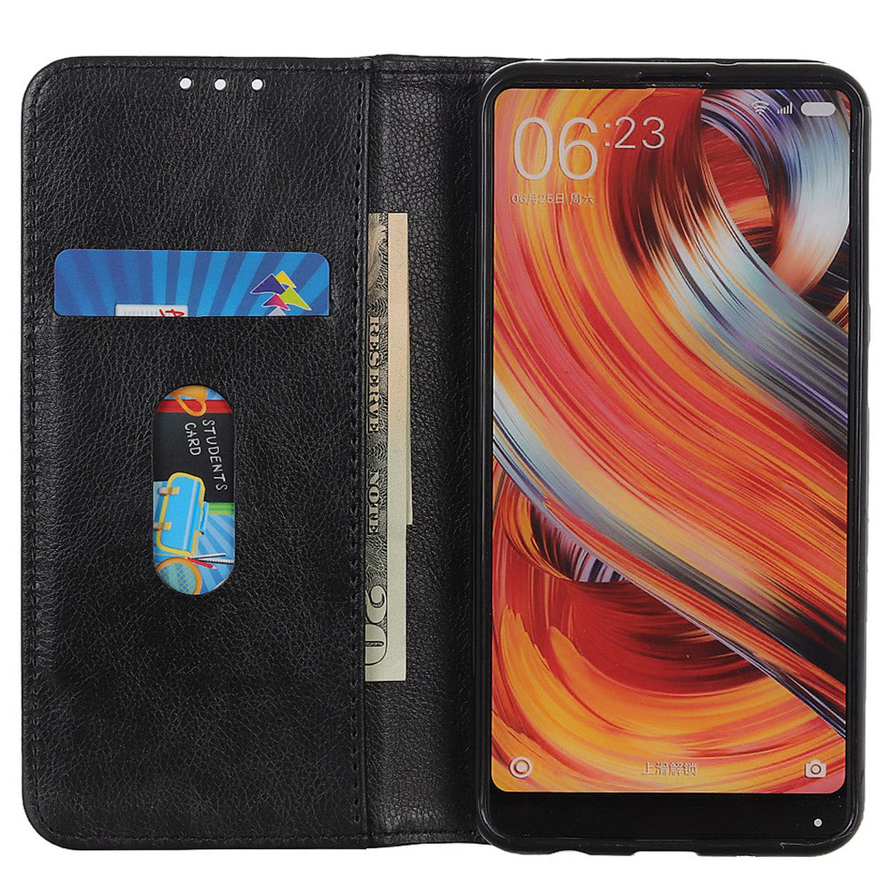 For Xiaomi Redmi Note 13 Pro 4G / Poco M6 Pro 4G Case Split Leather Stand Phone Cover - Black