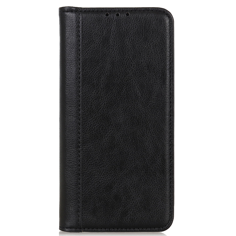 For Xiaomi Redmi Note 13 Pro 4G / Poco M6 Pro 4G Case Split Leather Stand Phone Cover - Black