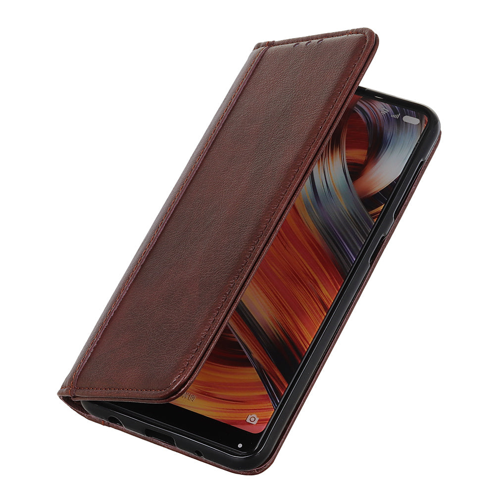 For Xiaomi Redmi Note 13 Pro 4G / Poco M6 Pro 4G Case Split Leather Stand Phone Cover - Brown