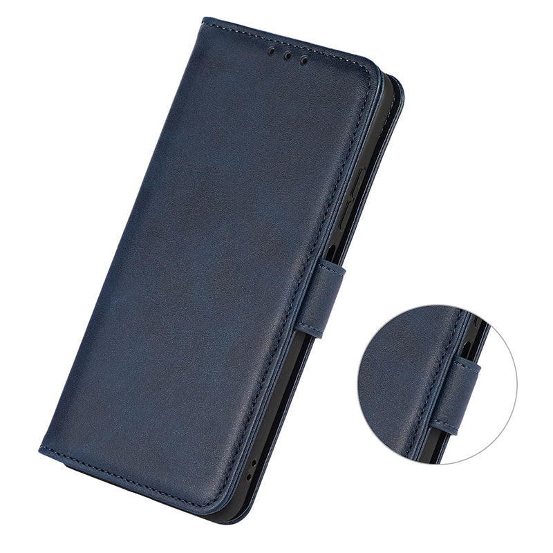 For Xiaomi Redmi Note 13 Pro 4G / Poco M6 Pro 4G Case PU Leather Phone Cover Cowhide Texture - Blue