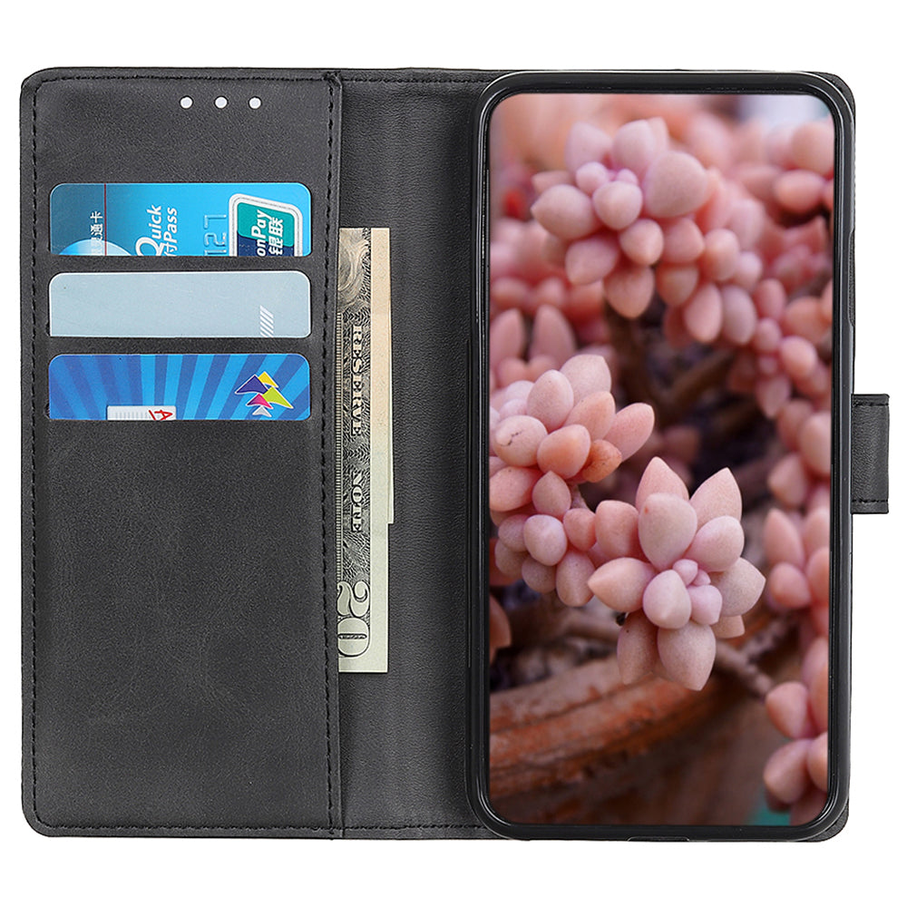For Xiaomi Redmi Note 13 Pro 4G / Poco M6 Pro 4G Leather Case Cowhide Texture Phone Wallet Cover - Black