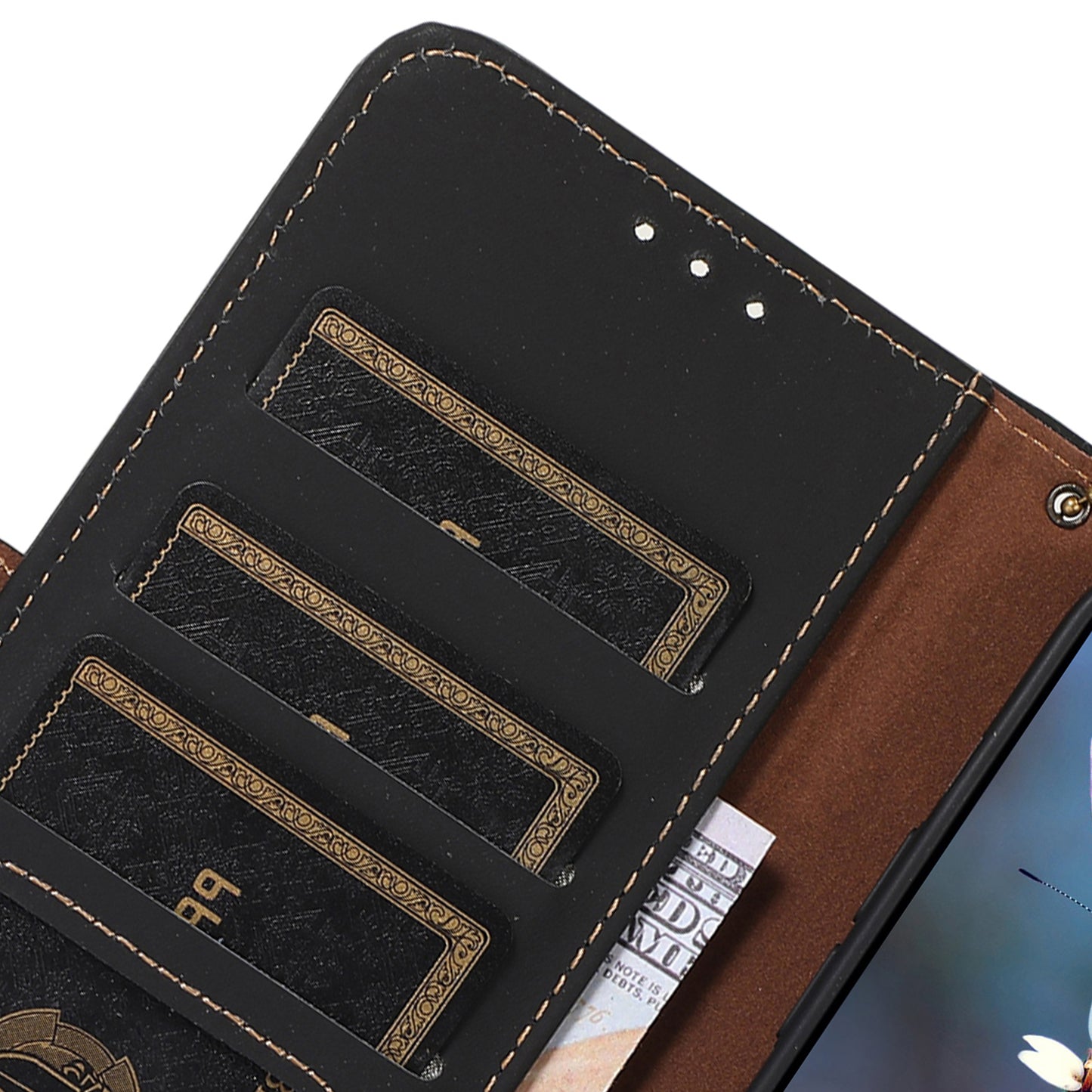 For Xiaomi Redmi Note 13 Pro 4G / Poco M6 Pro 4G Case Wallet Genuine Cow Leather Phone Cover - Black