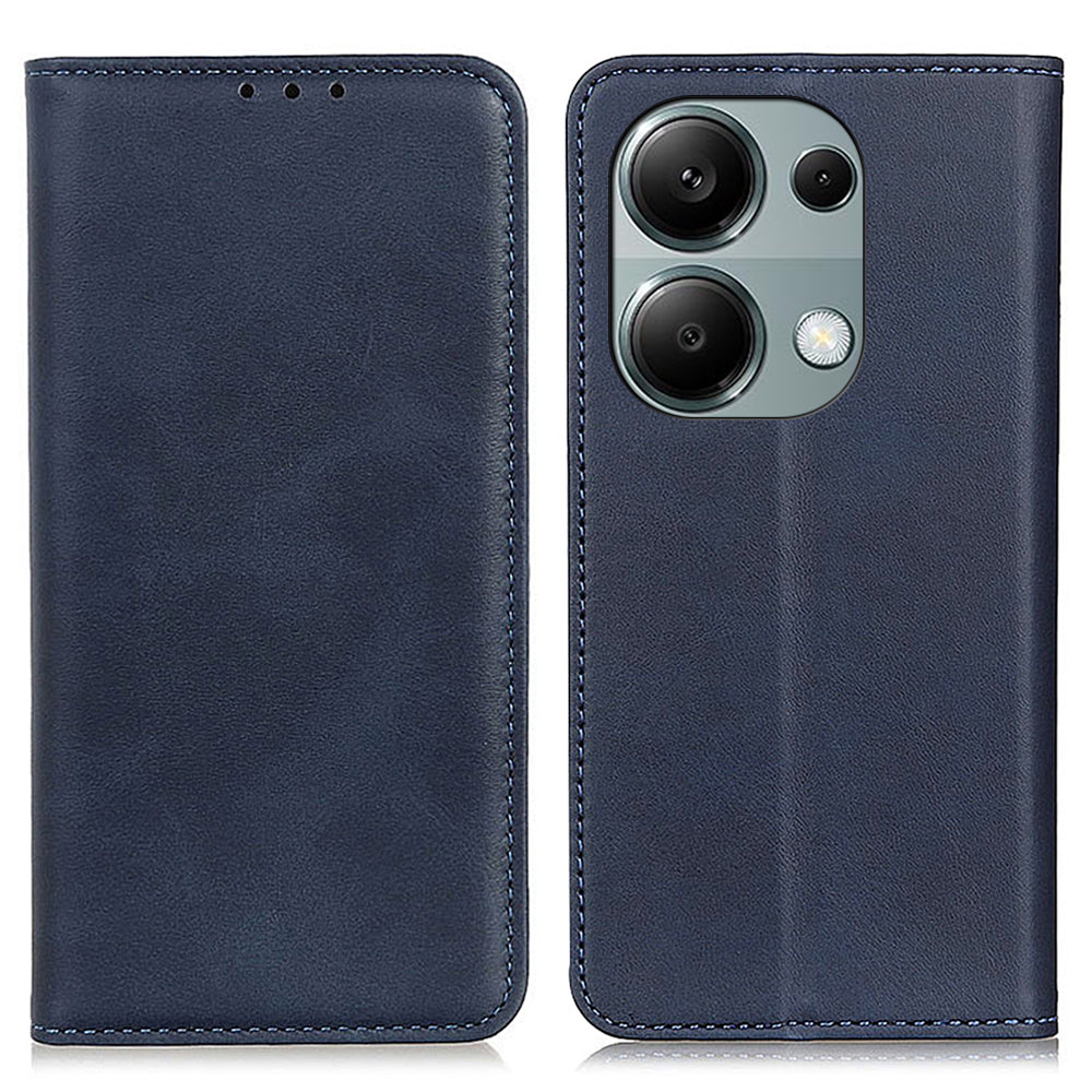 For Xiaomi Redmi Note 13 Pro 4G / Poco M6 Pro 4G Case Wallet Split Leather Protective Phone Cover - Blue