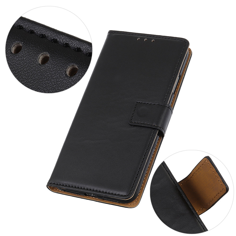 For Xiaomi Redmi Note 13 4G Magnetic Phone Case Scratch Resistant Leather Cover - Black