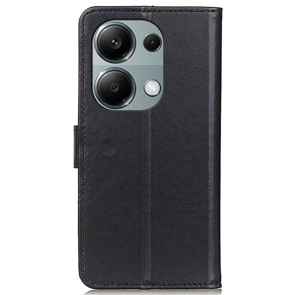 For Xiaomi Redmi Note 13 4G Magnetic Phone Case Scratch Resistant Leather Cover - Black