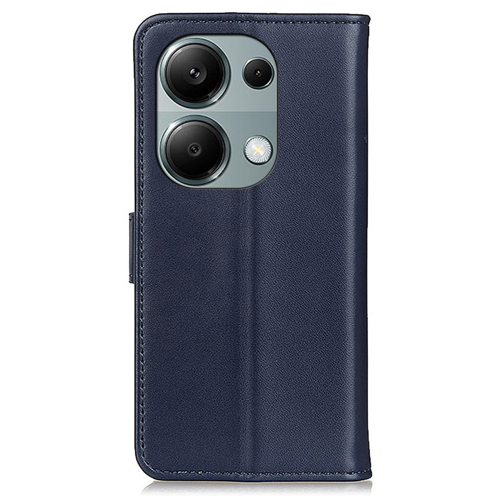 For Xiaomi Redmi Note 13 4G Magnetic Phone Case Scratch Resistant Leather Cover - Blue