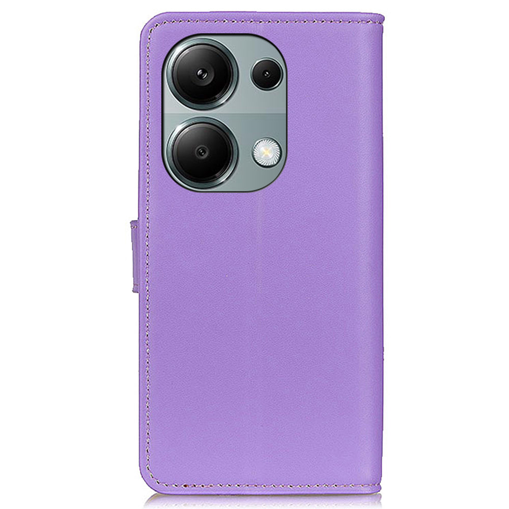 For Xiaomi Redmi Note 13 4G Magnetic Phone Case Scratch Resistant Leather Cover - Purple