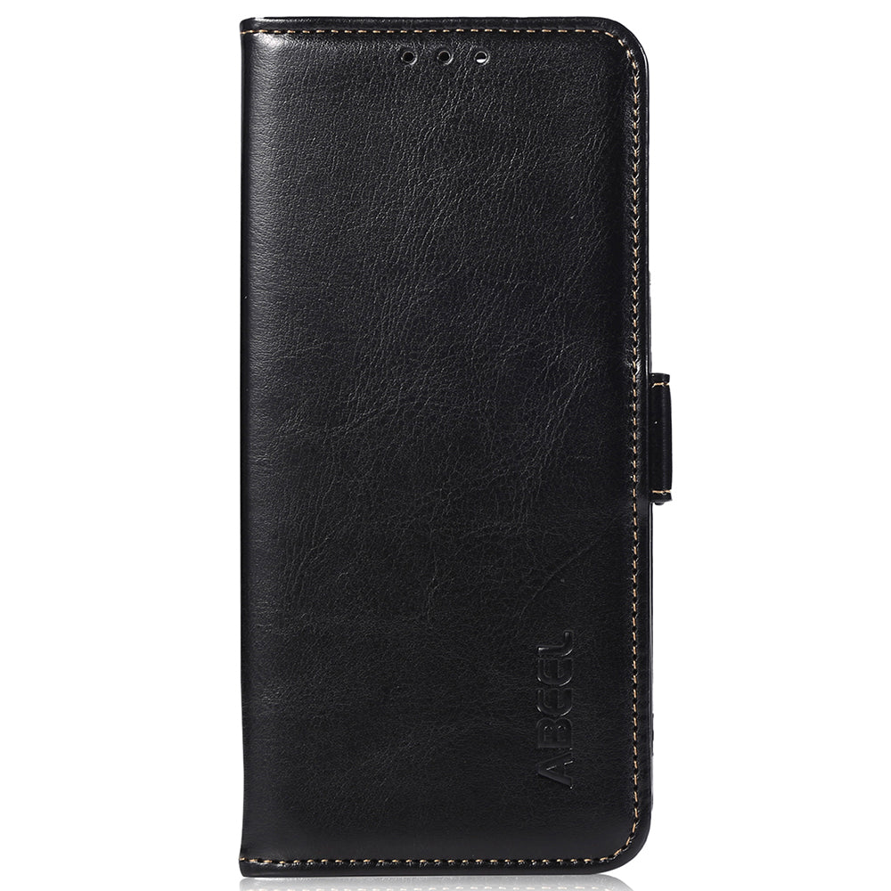 ABEEL For Xiaomi Redmi Note 13 4G Case Side Magnetic Clasps Wallet Phone Cover - Black