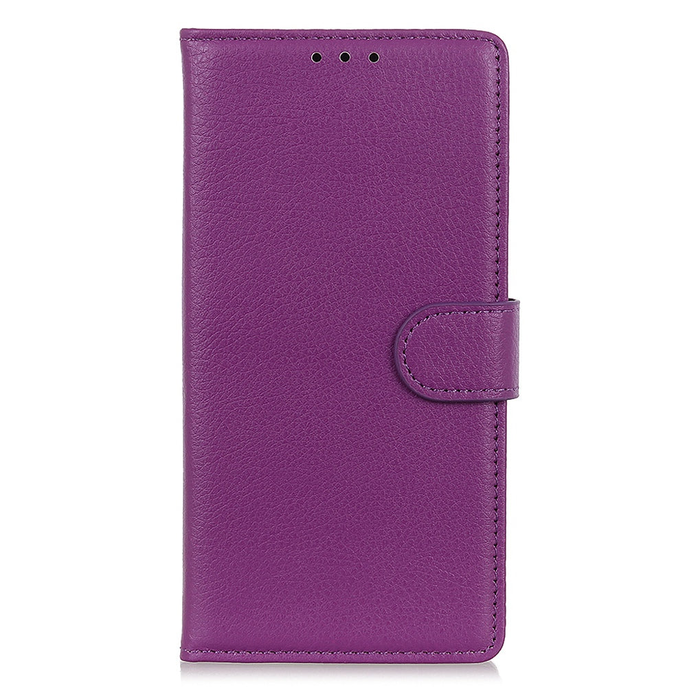 For Xiaomi Redmi Note 13 4G PU Leather Case Litchi Texture Protective Cover - Purple