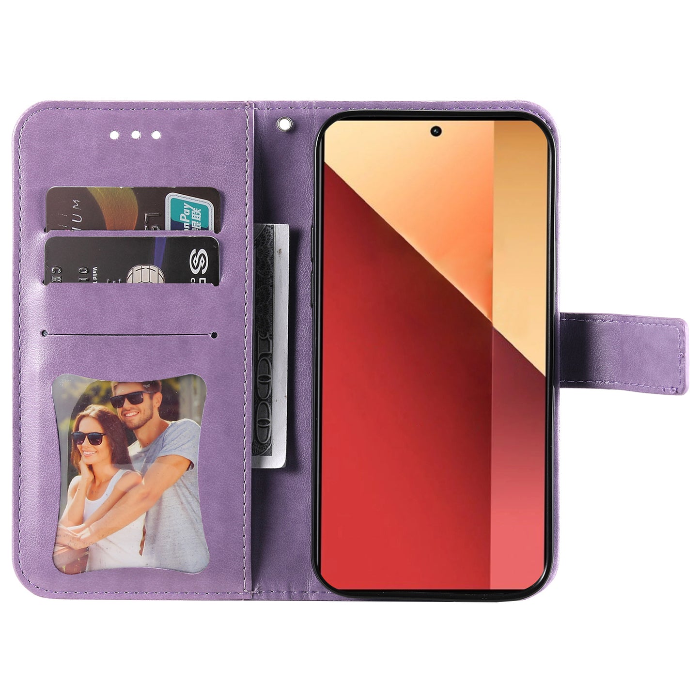 For Xiaomi Redmi Note 13 Pro 4G / Poco M6 Pro 4G Cover PU Leather Flip Stand Phone Case - Purple