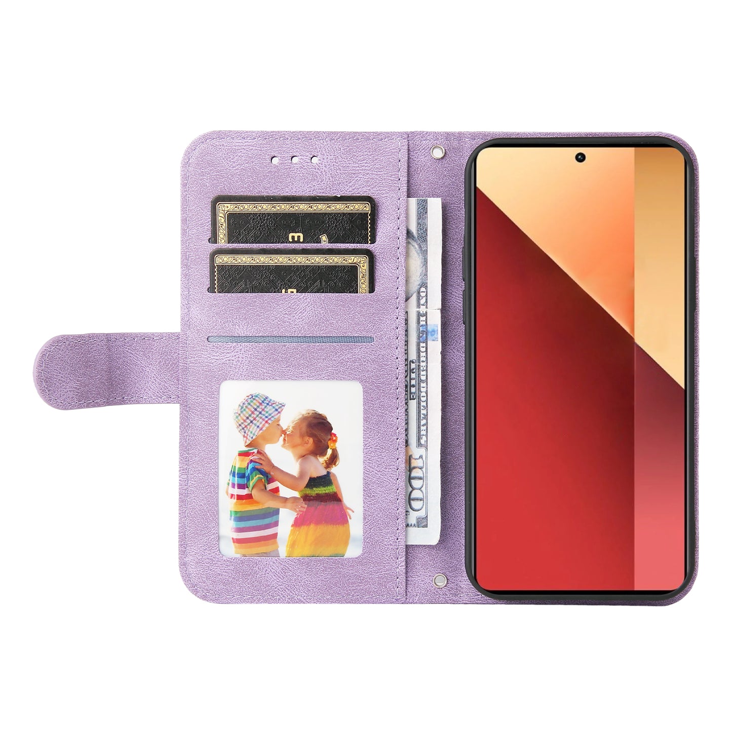 For Xiaomi Redmi Note 13 Pro 4G / Poco M6 Pro 4G Case Magnetic Leather Skin-Touch Phone Protector - Purple