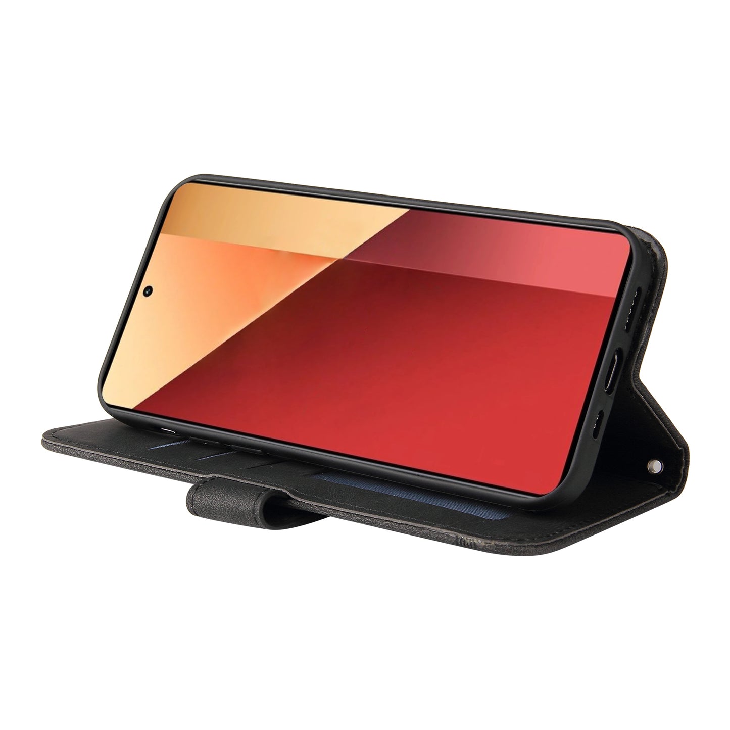 For Xiaomi Redmi Note 13 Pro 4G / Poco M6 Pro 4G Case Magnetic Leather Skin-Touch Phone Protector - Black