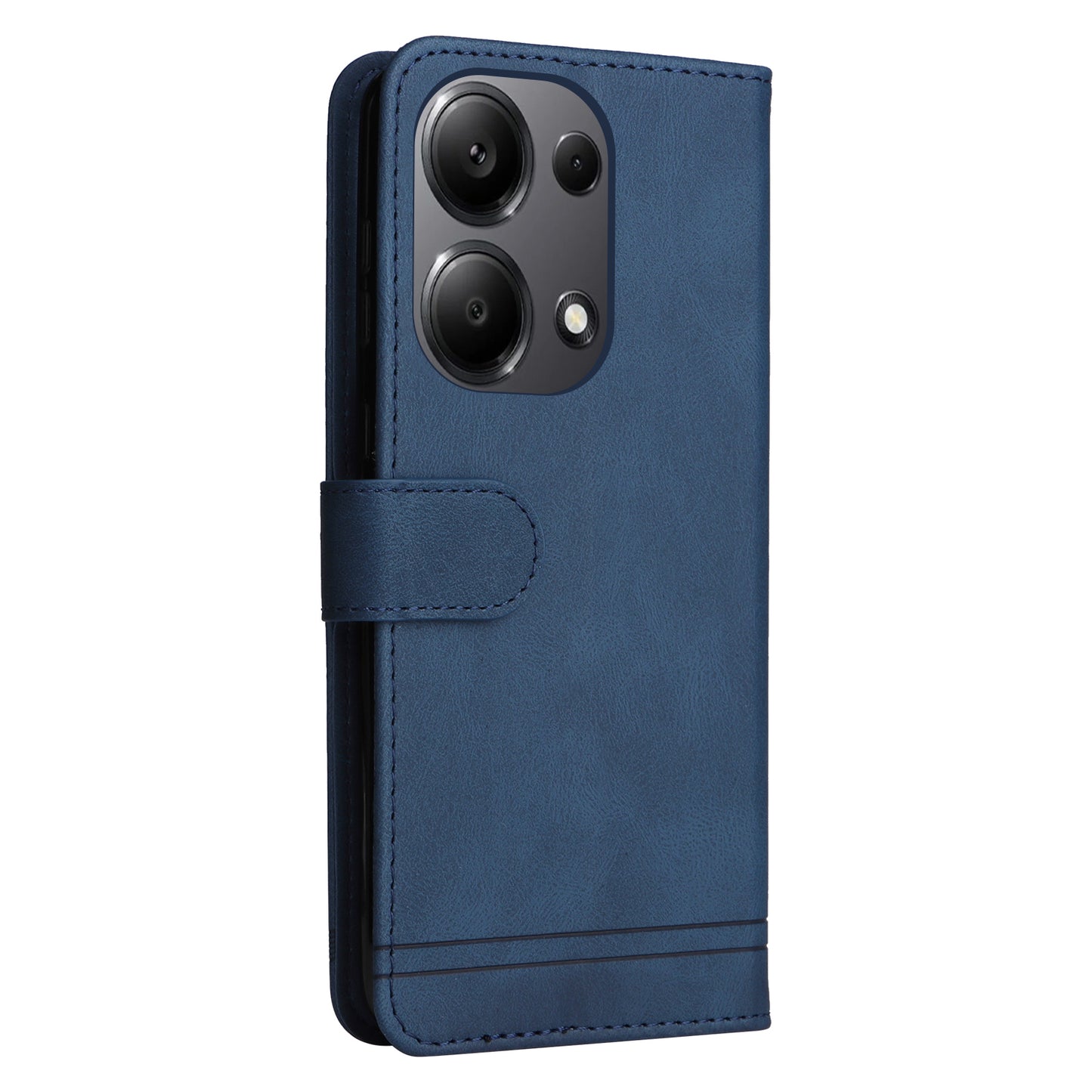 For Xiaomi Redmi Note 13 Pro 4G / Poco M6 Pro 4G Case Magnetic Leather Skin-Touch Phone Protector - Blue