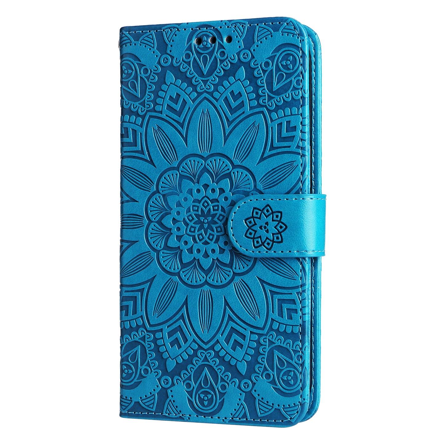 For Xiaomi Redmi Note 13 Pro 4G / Poco M6 Pro 4G Magnetic Phone Case Leather Imprinted Cover - Blue