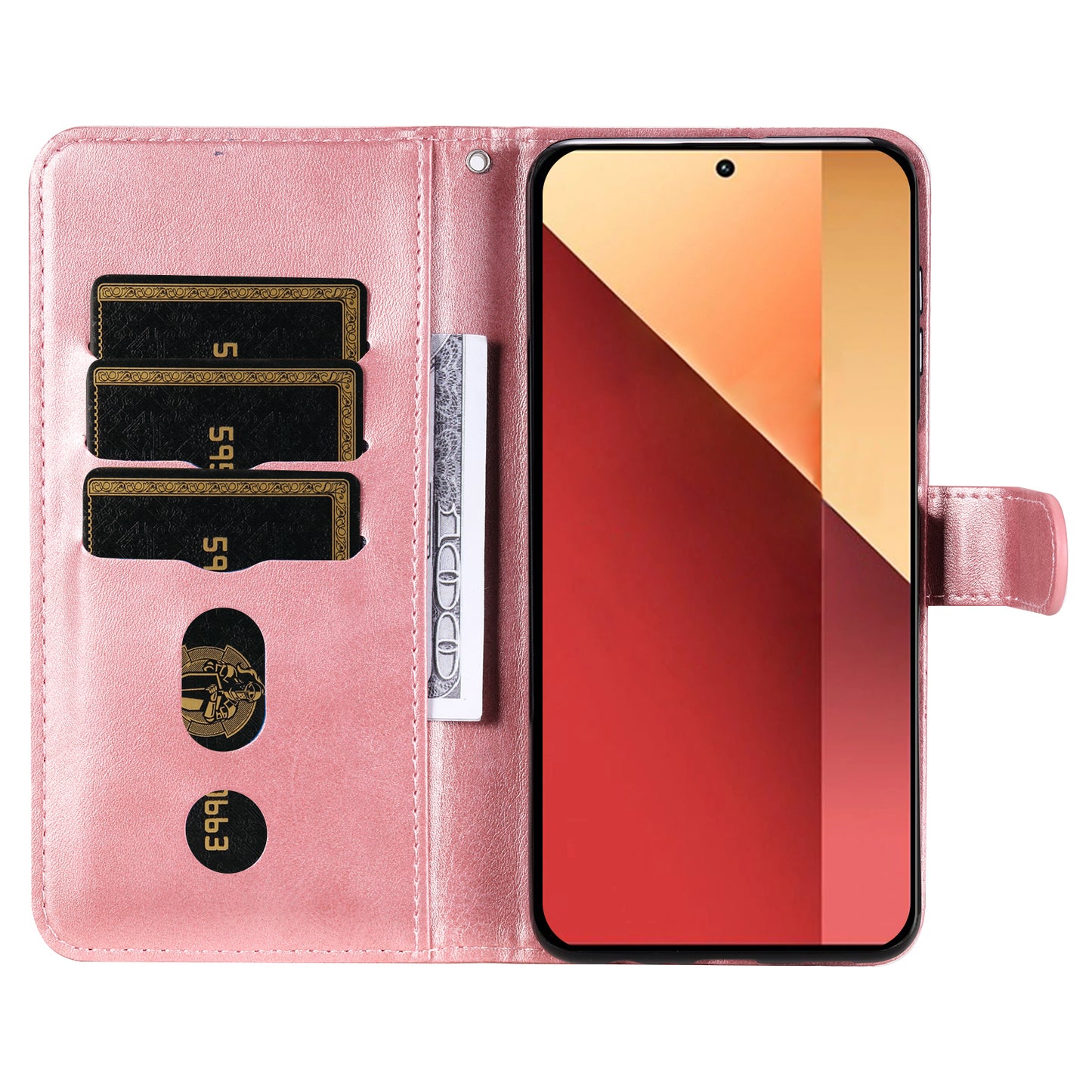 For Xiaomi Redmi Note 13 Pro 4G / Poco M6 Pro 4G Case Leather Anti-drop Cover with Zipper Pocket - Pink