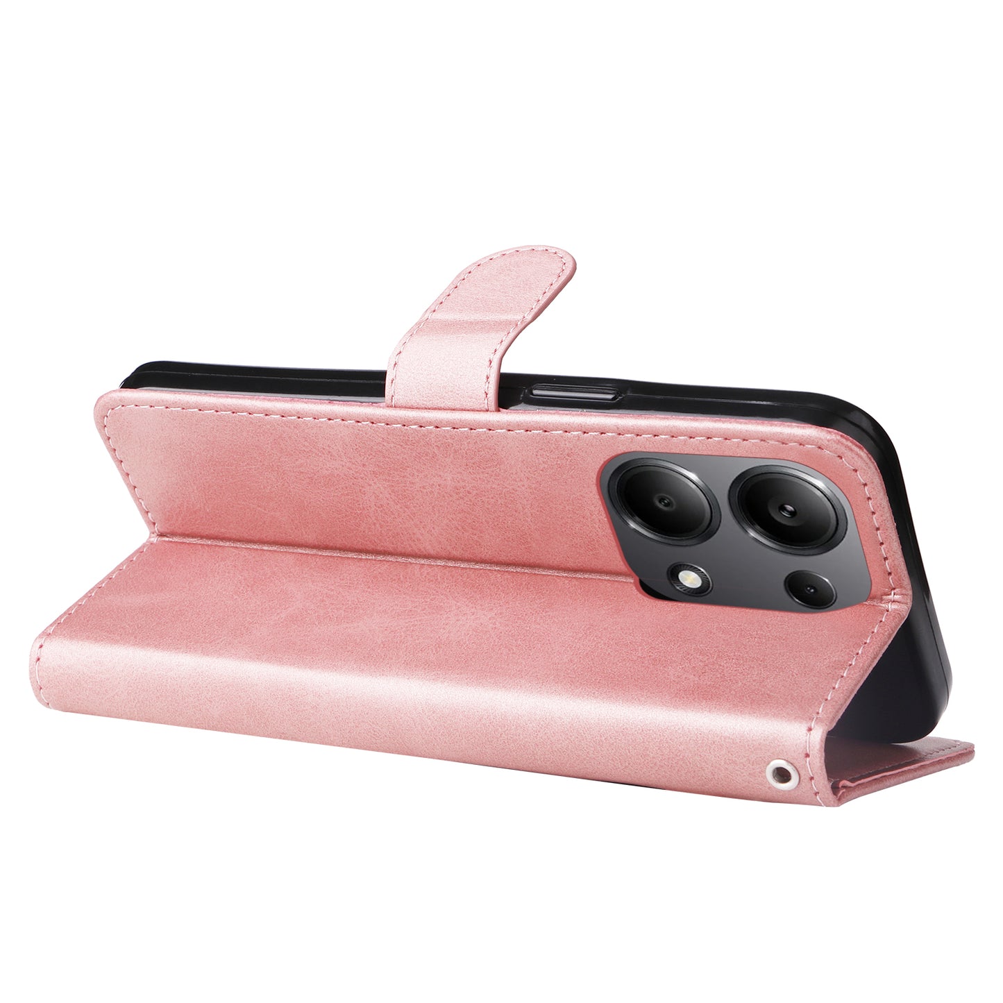 For Xiaomi Redmi Note 13 Pro 4G / Poco M6 Pro 4G Case Leather Anti-drop Cover with Zipper Pocket - Pink