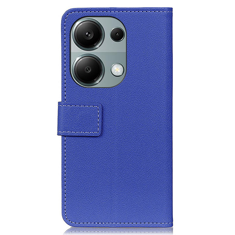 For Xiaomi Redmi Note 13 4G Leather Wallet Case Viewing Stand Phone Cover - Blue