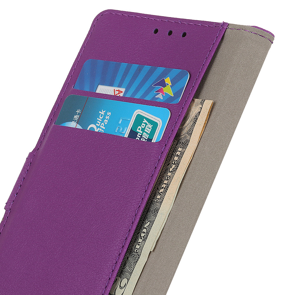 For Xiaomi Redmi Note 13 4G Leather Wallet Case Viewing Stand Phone Cover - Purple