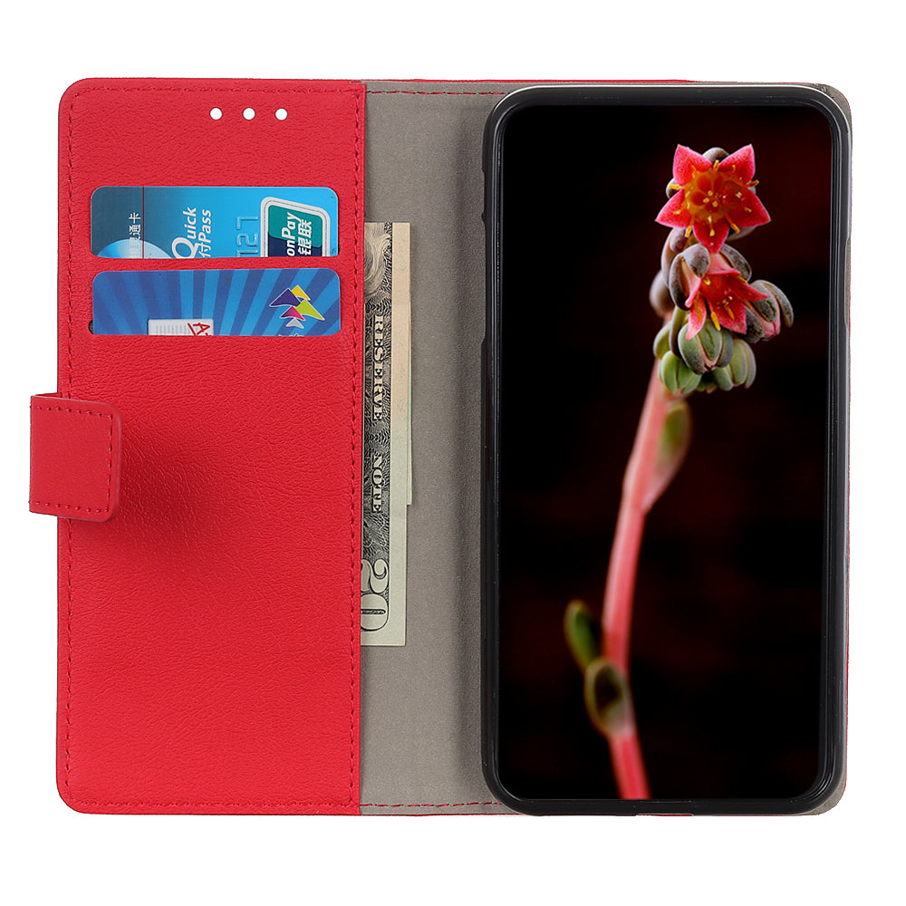 For Xiaomi Redmi Note 13 4G Leather Wallet Case Viewing Stand Phone Cover - Red