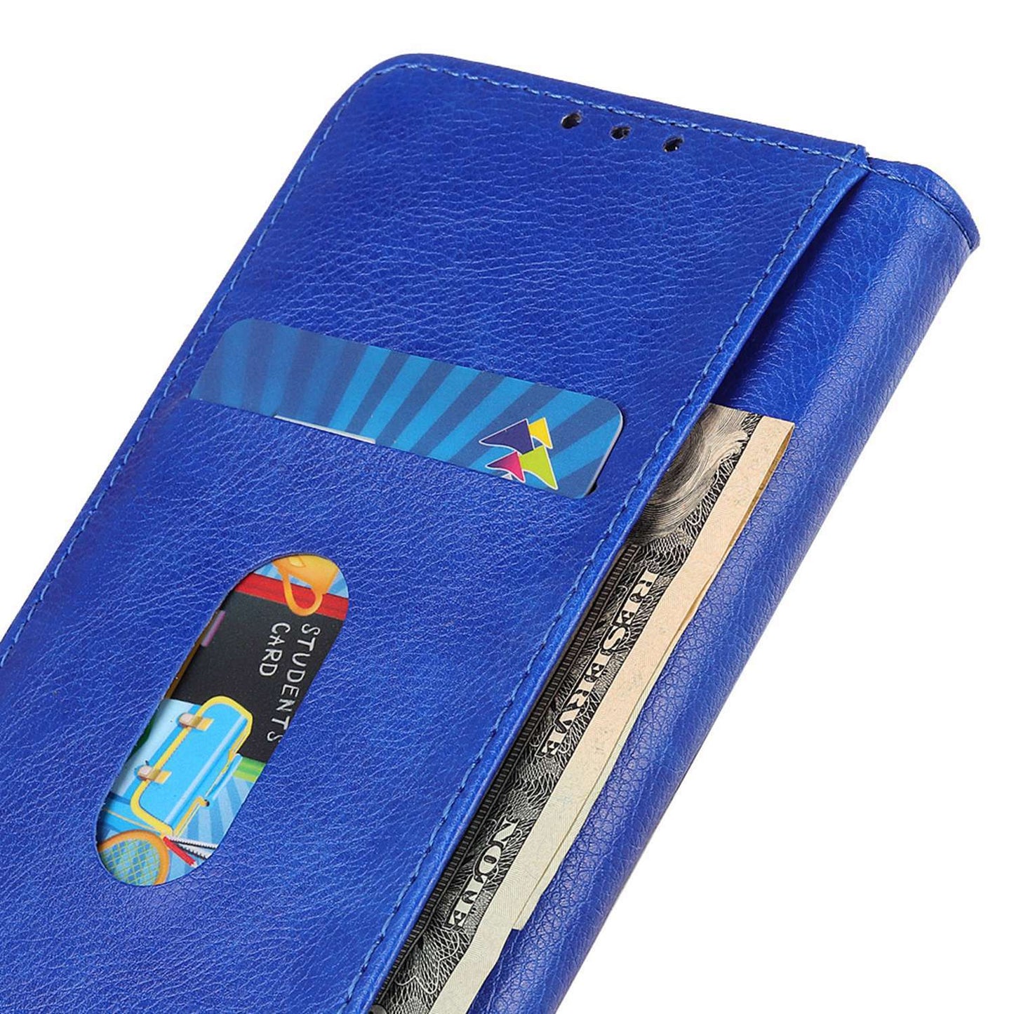 For Xiaomi Redmi Note 13 4G Protective Cover Split Leather Litchi Texture Phone Case - Blue