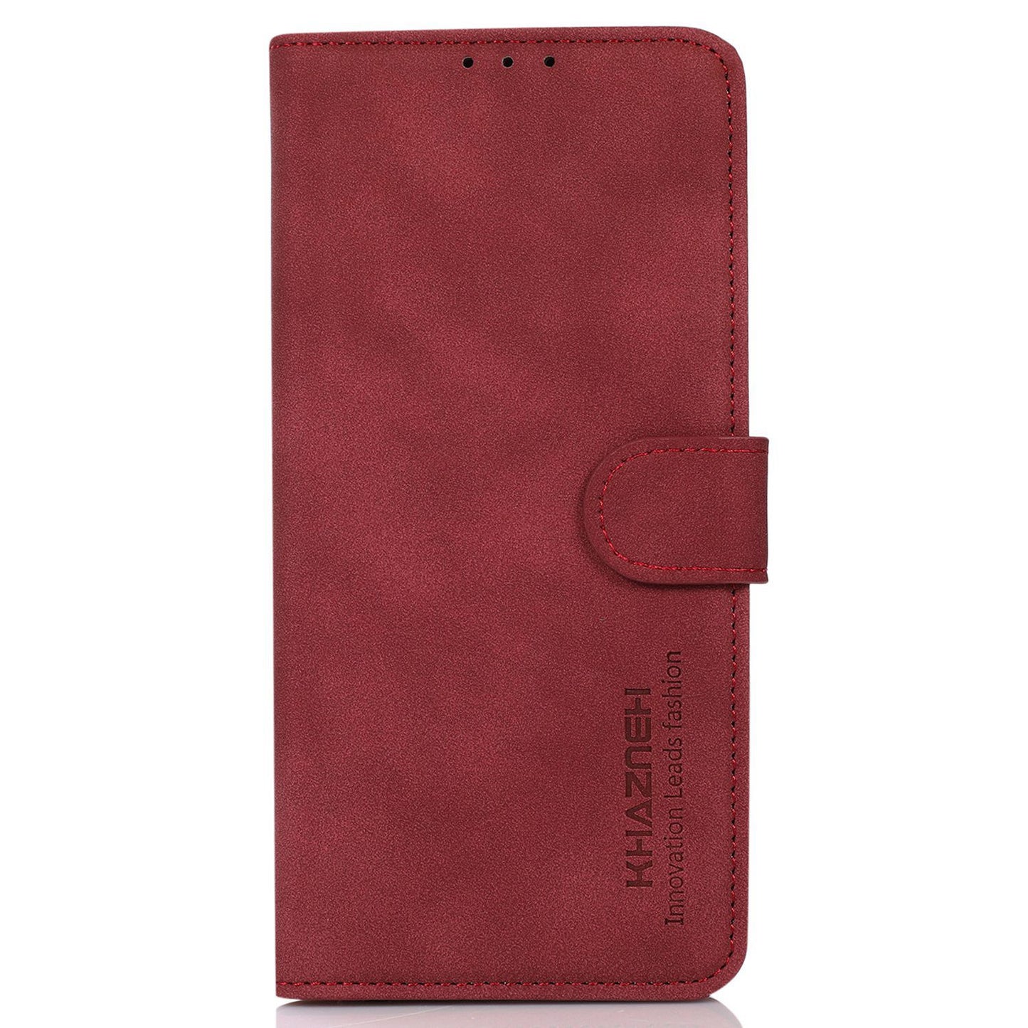 KHAZNEH For Xiaomi Redmi Note 13 4G Leather Case with TPU Shockproof Shell Wallet Phone Cover - Red