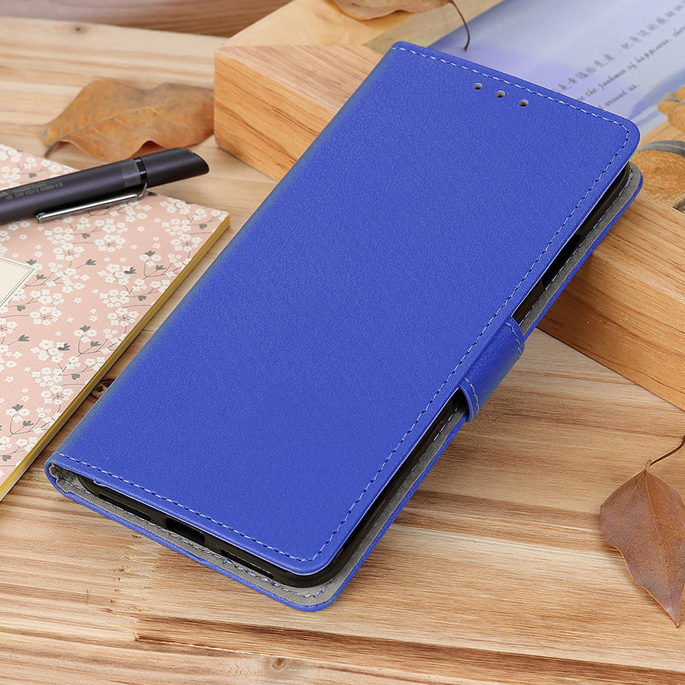 For Xiaomi Redmi Note 13 Pro 4G / Poco M6 Pro 4G Case Texture Leather Folio Phone Cover - Blue