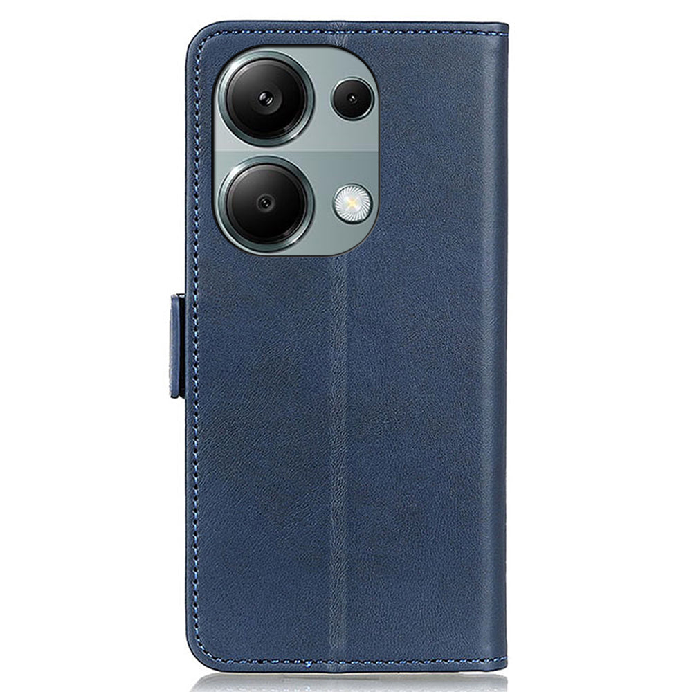 For Xiaomi Redmi Note 13 Pro 4G / Poco M6 Pro 4G Case Magnetic Buckle PU Leather Wallet Phone Cover - Blue