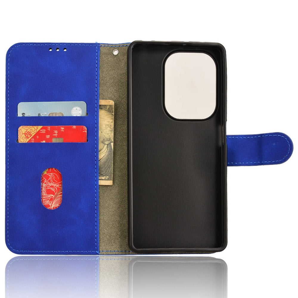 For Xiaomi Redmi Note 13 Pro 4G / Poco M6 Pro 4G Case PU Leather Skin-touch Protective Folio Phone Cover - Blue