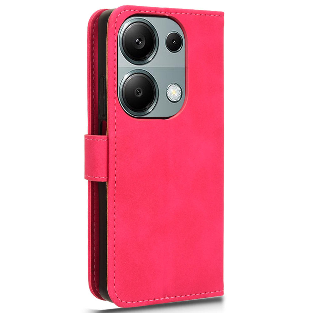 For Xiaomi Redmi Note 13 Pro 4G / Poco M6 Pro 4G Case PU Leather Skin-touch Protective Folio Phone Cover - Rose