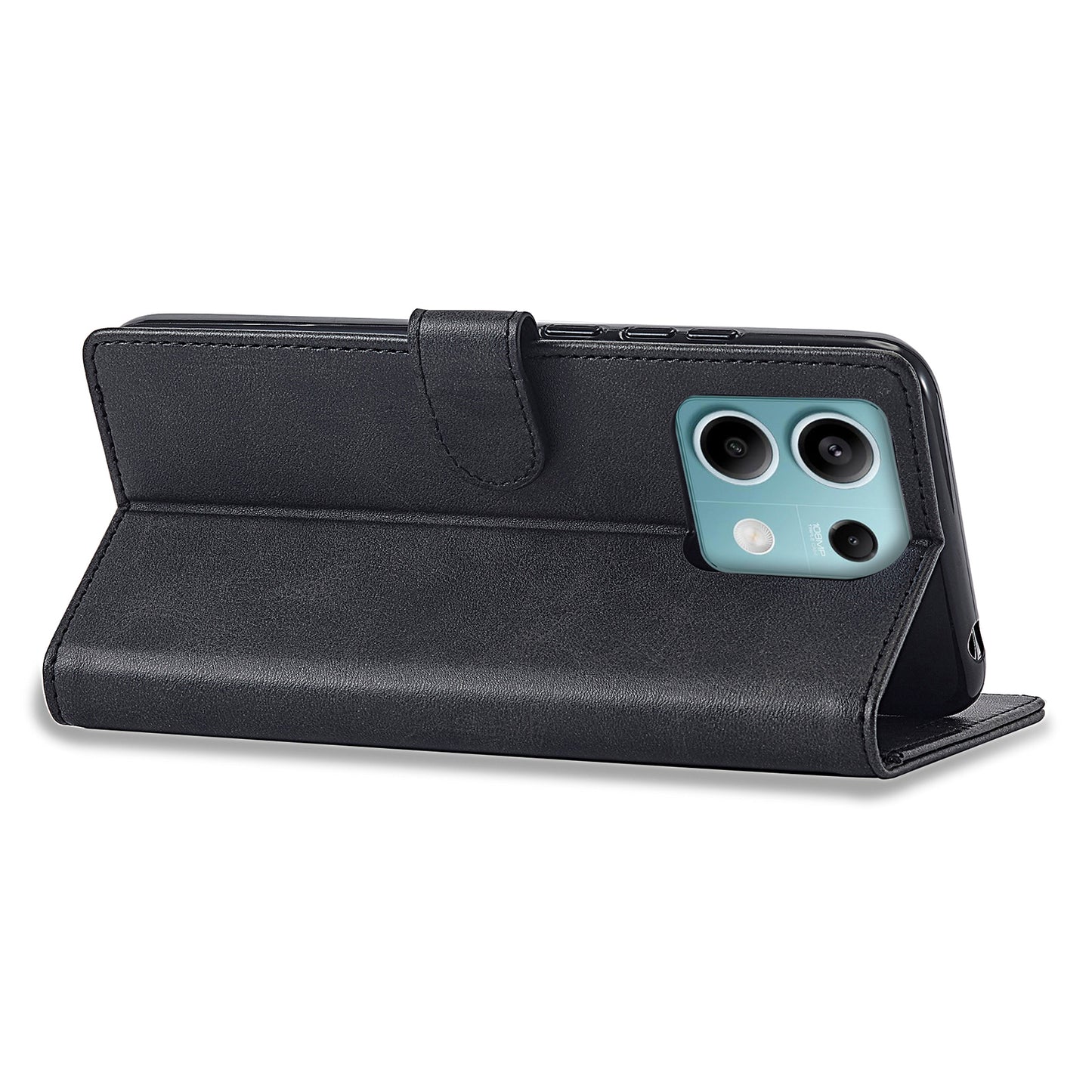 LC.IMEEKE For Xiaomi Redmi Note 13 5G Case Flip Leather Wallet Stand Phone Cover - Black