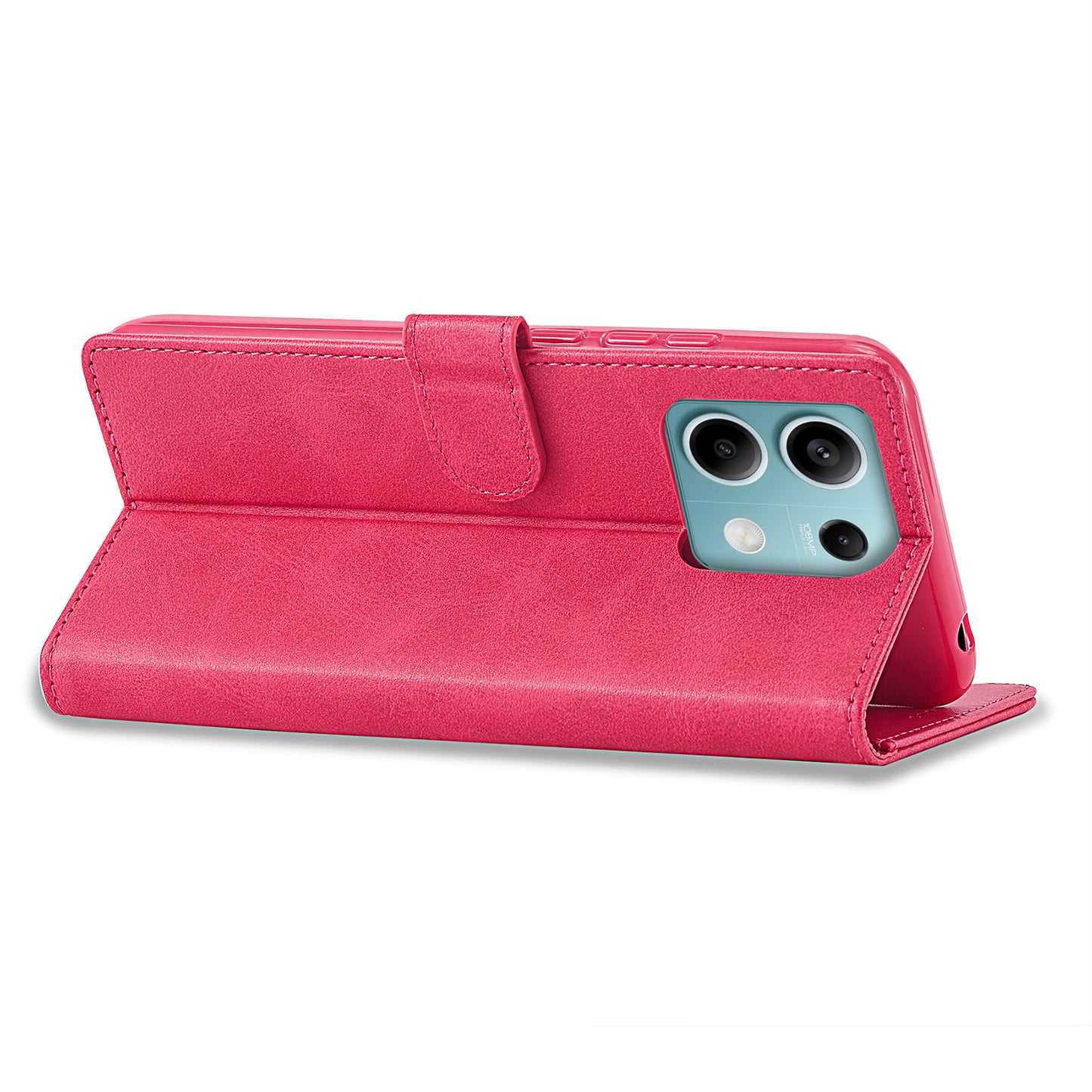 LC.IMEEKE For Xiaomi Redmi Note 13 Pro 5G / Poco X6 5G Case Wallet Stand Calf Texture Leather Phone Cover - Rose