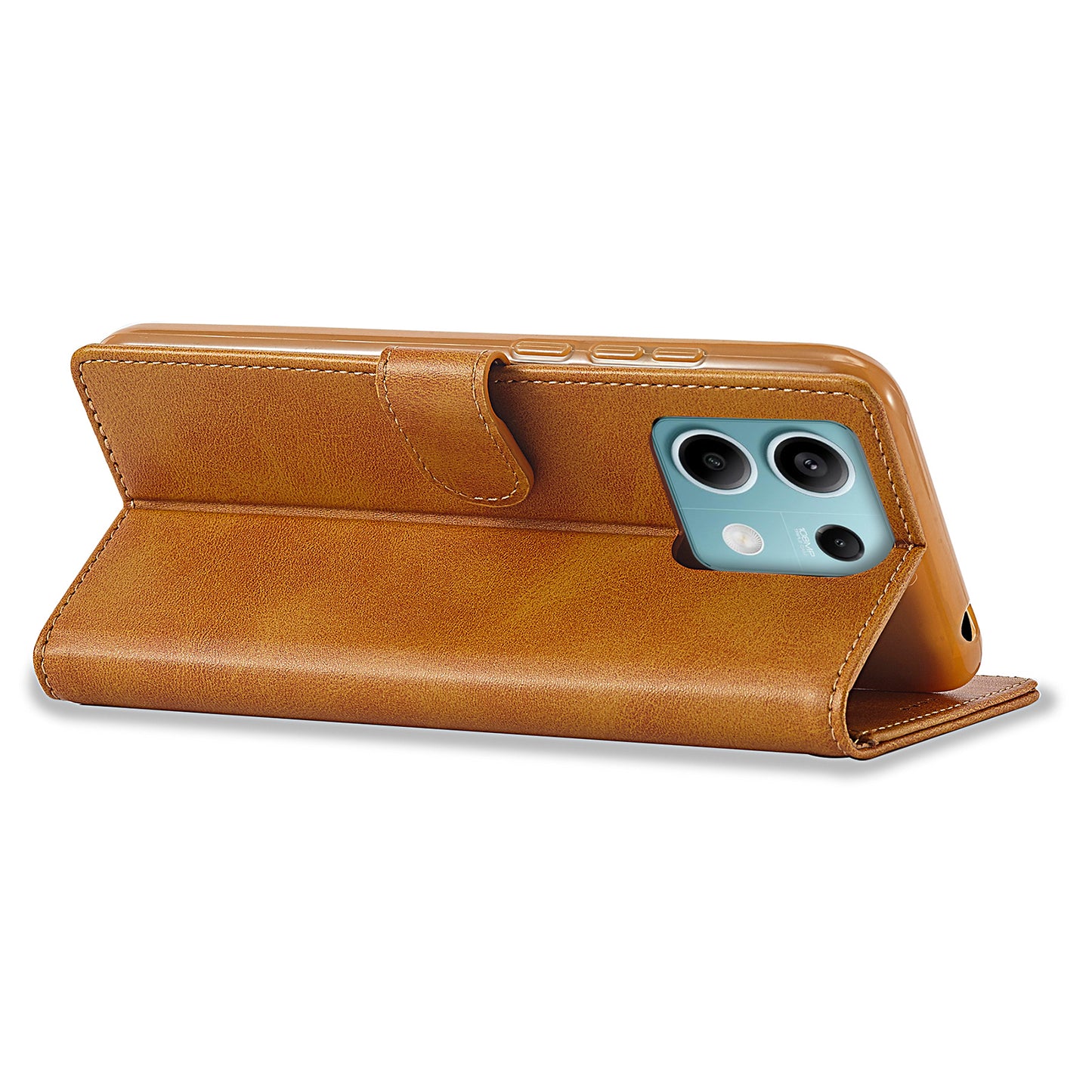 LC.IMEEKE For Xiaomi Redmi Note 13 Pro 5G / Poco X6 5G Case Wallet Stand Calf Texture Leather Phone Cover - Yellow