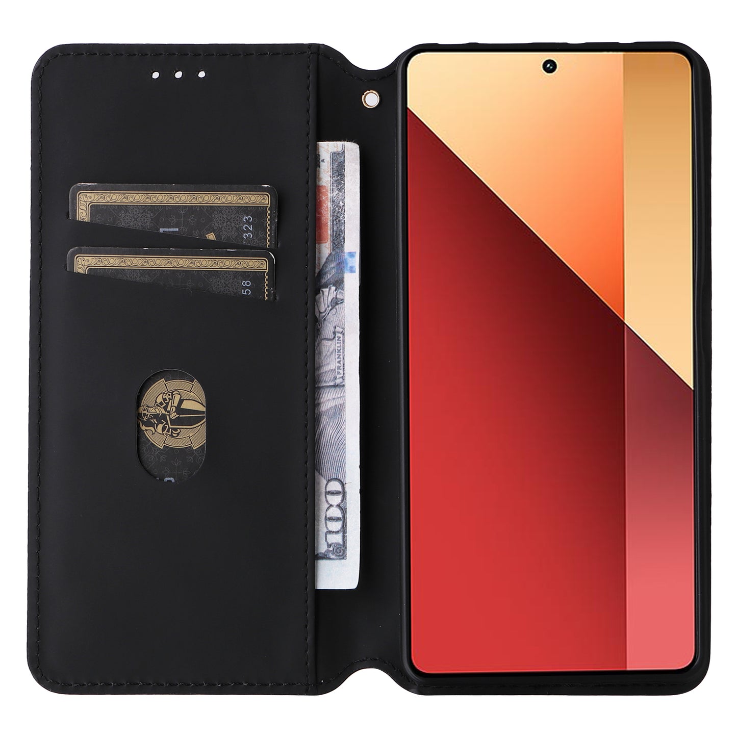 For Xiaomi Redmi Note 13 Pro 4G / Poco M6 Pro 4G Case Rhombus Imprinted Stand View Phone Cover - Brown