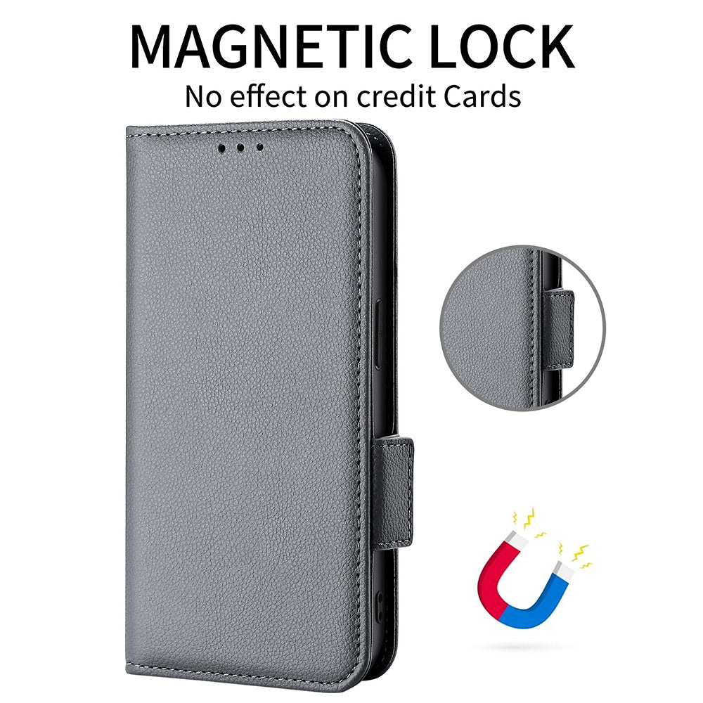 For Xiaomi Redmi Note 13 Pro 4G / Poco M6 Pro 4G Case Wallet Protective Folio Cover - Grey