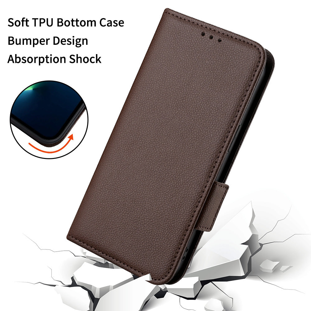 For Xiaomi Redmi Note 13 Pro 4G / Poco M6 Pro 4G Case Wallet Protective Folio Cover - Brown